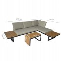 GARDENSELECT ZESTAW MEBLI OGRODOWYCH narożnik sofa stolik LEKKI komplet gród ALUMINIUM