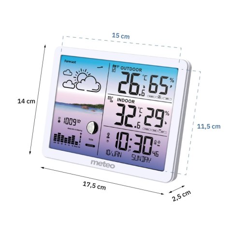 METEO Stacja pogodowa METEO SP107 biała METEO Stacja pogodowa METEO SP107 biała