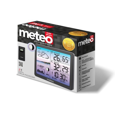 METEO Stacja pogodowa METEO SP107 czarna METEO Stacja pogodowa METEO SP107 czarna