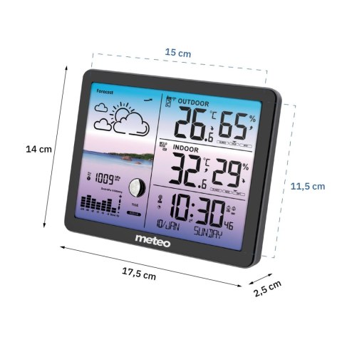 METEO Stacja pogodowa METEO SP107 czarna METEO Stacja pogodowa METEO SP107 czarna