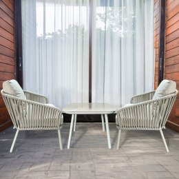 NUFORMA Komplet mebli ogrodowych stolik + 2 fotele aluminiowe z technorattanu