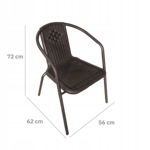 NUFORMA Komplet mebli ogrodowych stolik + 2 krzesła z technorattanu brązowe NUFORMA Komplet mebli ogrodowych stolik + 2 krzesła z technorattanu brązowe
