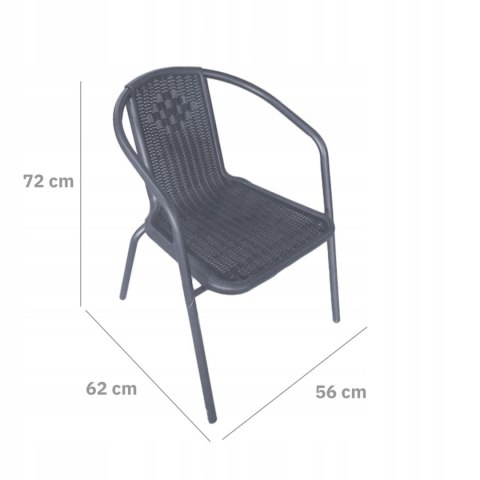 NUFORMA Komplet mebli ogrodowych stolik + 2 krzesła z technorattanu szare NUFORMA Komplet mebli ogrodowych stolik + 2 krzesła z technorattanu szare