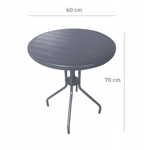 NUFORMA Komplet mebli ogrodowych stolik + 2 krzesła z technorattanu szare NUFORMA Komplet mebli ogrodowych stolik + 2 krzesła z technorattanu szare
