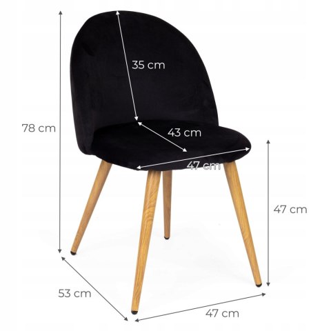 NUFORMA Krzesło tapicerowane, salon, biuro, velvo czarne NUFORMA Krzesło tapicerowane, salon, biuro, velvo czarne