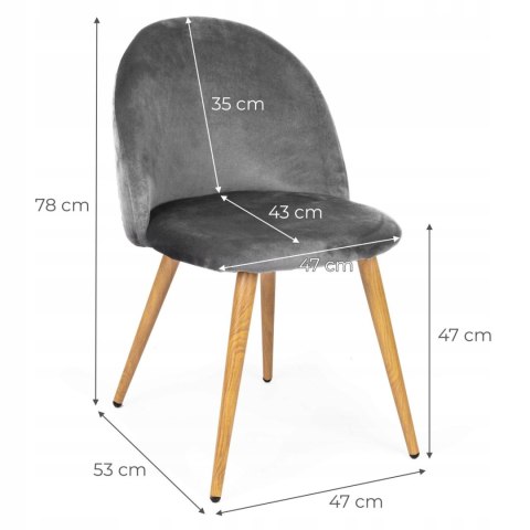 NUFORMA Krzesło tapicerowane, salon, biuro, velvo szare NUFORMA Krzesło tapicerowane, salon, biuro, velvo szare