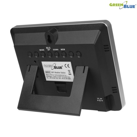 Stacja pogody bezprzewodowa GreenBlue, kolorowa, WiFi, fazy księżyca, GB522 Stacja pogody bezprzewodowa GreenBlue, kolorowa, WiFi, fazy księżyca, GB522