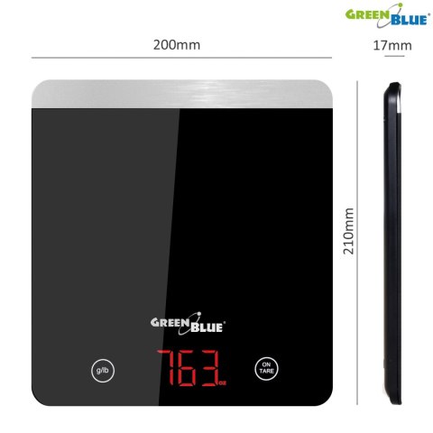 Waga kuchenna cyfrowa LED czarna GreenBlue GB171 min 1g max 5000g Waga kuchenna cyfrowa LED czarna GreenBlue GB171 min 1g max 5000g