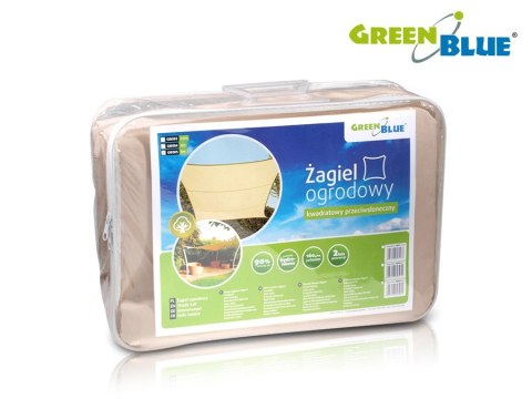 Żagiel ogrodowy zacieniacz UV GreenBlue, poliester, 4m kwadrat, kremowy, hydrofobowa powierzchnia, GB504 Żagiel ogrodowy zacieniacz UV GreenBlue, poliester, 4m kwadrat, kremowy, hydrofobowa powierzchnia, GB504