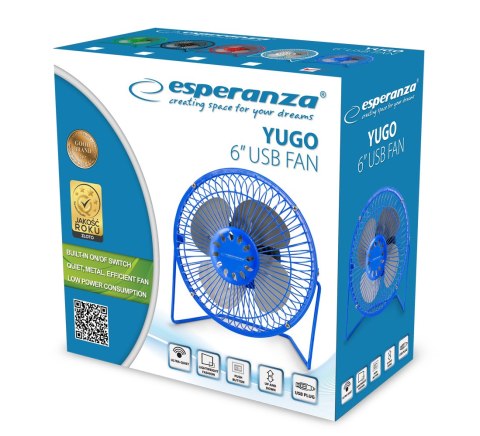 EA149B Esperanza wentylator 6" usb yugo niebieski EA149B Esperanza wentylator 6" usb yugo niebieski
