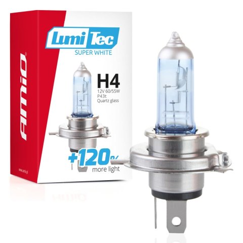 Żarówka halogenowa h4 12v 60/55w lumitec super white +120% amio-02137 Żarówka halogenowa h4 12v 60/55w lumitec super white +120% amio-02137