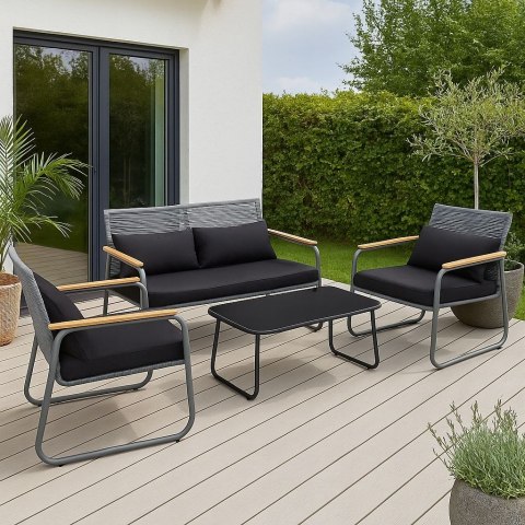 GARDENSELECT ZESTAW MEBLI OGRODOWYCH KRZESŁA KANAPA STOLIK KOMPLET MEBLI Z TECHNORATANU GARDENSELECT ZESTAW MEBLI OGRODOWYCH KRZESŁA KANAPA STOLIK KOMPLET MEBLI Z TECHNORATANU