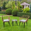 GARDENSELECT ZESTAW MEBLI OGRODOWYCH KRZESŁA KRZESŁO STOLIK KOMPLET MEBLI Z TECHNORATANU
