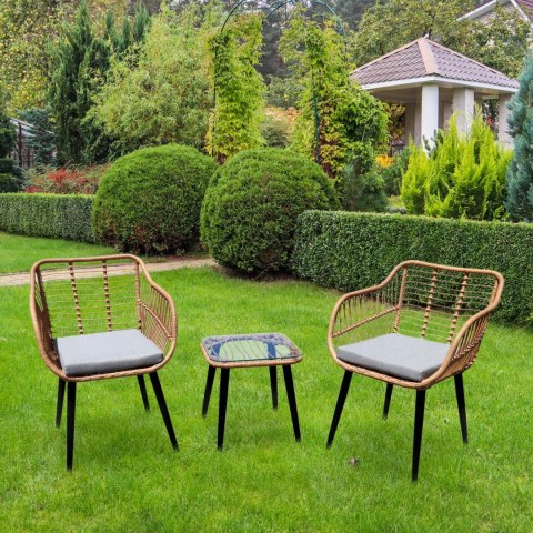 GARDENSELECT ZESTAW MEBLI OGRODOWYCH KRZESŁA KRZESŁO STOLIK KOMPLET MEBLI Z TECHNORATANU GARDENSELECT ZESTAW MEBLI OGRODOWYCH KRZESŁA KRZESŁO STOLIK KOMPLET MEBLI Z TECHNORATANU