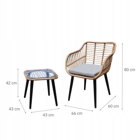 GARDENSELECT ZESTAW MEBLI OGRODOWYCH KRZESŁA KRZESŁO STOLIK KOMPLET MEBLI Z TECHNORATANU GARDENSELECT ZESTAW MEBLI OGRODOWYCH KRZESŁA KRZESŁO STOLIK KOMPLET MEBLI Z TECHNORATANU