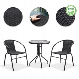 GARDENSELECT Zestaw mebli ogrodowych CALM, stolik, krzesła, komplet mebli z technoratanu