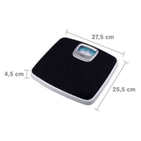 IDEAL Mechaniczna waga łazienkowa, klasyczna, analogowa do 130kg - Czarna IDEAL Mechaniczna waga łazienkowa, klasyczna, analogowa do 130kg - Czarna