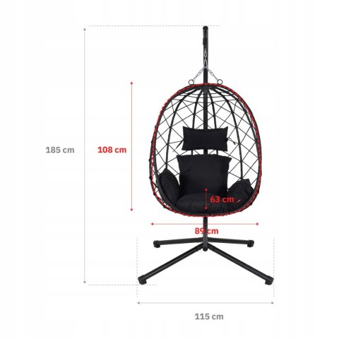 NUFORMA FOTEL WISZĄCY BUJANY OGRODOWY KOSZ HUŚTAWKA JAJO KOKON PREMIUM + PODUSZKI NUFORMA FOTEL WISZĄCY BUJANY OGRODOWY KOSZ HUŚTAWKA JAJO KOKON PREMIUM + PODUSZKI