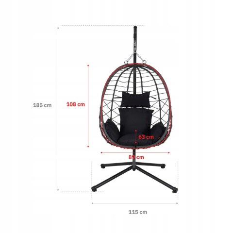 NUFORMA FOTEL WISZĄCY BUJANY OGRODOWY KOSZ HUŚTAWKA JAJO KOKON PREMIUM + PODUSZKI NUFORMA FOTEL WISZĄCY BUJANY OGRODOWY KOSZ HUŚTAWKA JAJO KOKON PREMIUM + PODUSZKI