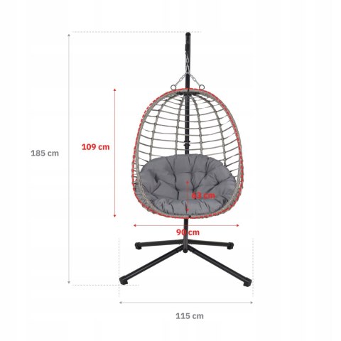 NUFORMA FOTEL WISZĄCY BUJANY OGRODOWY KOSZ HUŚTAWKA JAJO KOKON PREMIUM + PODUSZKI NUFORMA FOTEL WISZĄCY BUJANY OGRODOWY KOSZ HUŚTAWKA JAJO KOKON PREMIUM + PODUSZKI