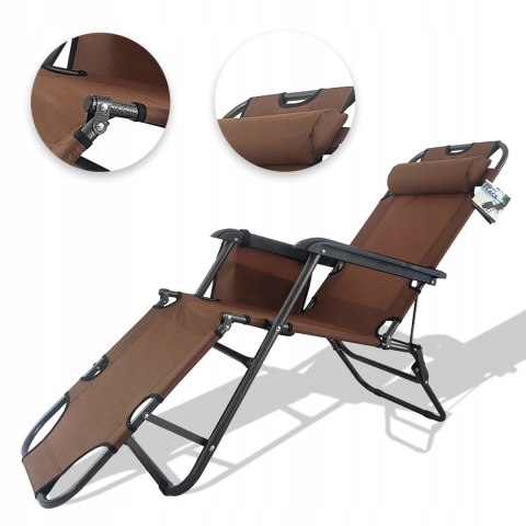 NUFORMA Fotel, leżak ogrodowy, plażowy, składany, wygodny gazetownik, zagłówek NUFORMA Fotel, leżak ogrodowy, plażowy, składany, wygodny gazetownik, zagłówek