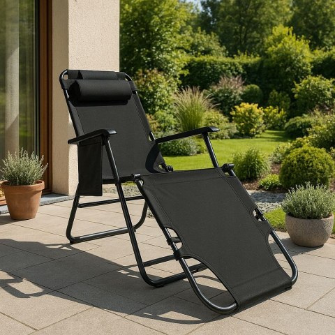 NUFORMA Fotel, leżak ogrodowy, plażowy, składany, wygodny gazetownik, zagłówek NUFORMA Fotel, leżak ogrodowy, plażowy, składany, wygodny gazetownik, zagłówek