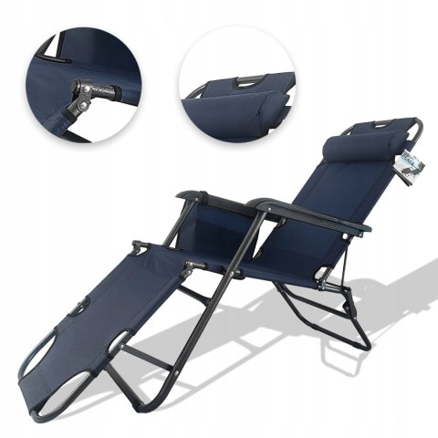 NUFORMA Fotel, leżak ogrodowy, plażowy, składany, wygodny gazetownik, zagłówek NUFORMA Fotel, leżak ogrodowy, plażowy, składany, wygodny gazetownik, zagłówek