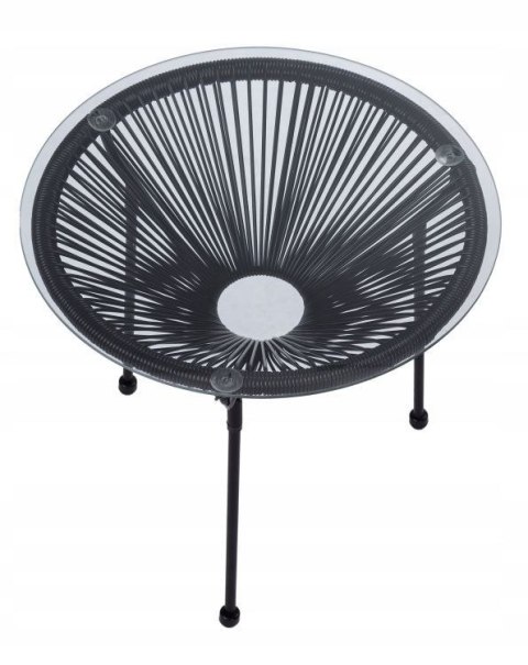 NUFORMA Stolik balkonowy, ogrodowy, kawowy stół na balkon, taras, okrągły technorattan NUFORMA Stolik balkonowy, ogrodowy, kawowy stół na balkon, taras, okrągły technorattan