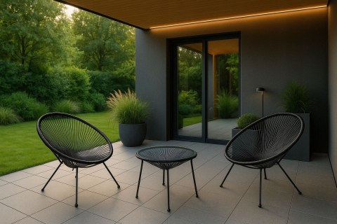 NUFORMA Stolik balkonowy, ogrodowy, kawowy stół na balkon, taras, okrągły technorattan NUFORMA Stolik balkonowy, ogrodowy, kawowy stół na balkon, taras, okrągły technorattan