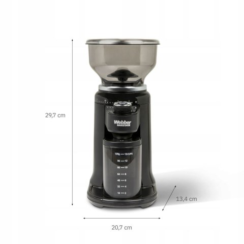 WEBBER Elektryczny młynek Żarnowy do Kawy WEBBER CG6 180W AUTOMATYCZNY 25 POZIOMÓW WEBBER Elektryczny młynek Żarnowy do Kawy WEBBER CG6 180W AUTOMATYCZNY 25 POZIOMÓW