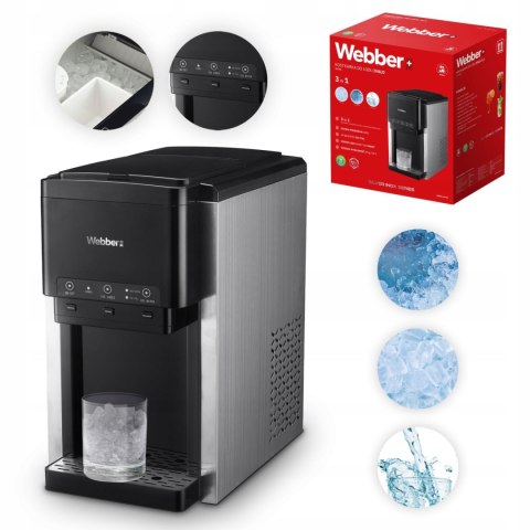 WEBBER Kostkarka do lodu 3w1 Dystrybutor wody Kruszarka WEBBER 200W 20kg/24h 6 L WEBBER Kostkarka do lodu 3w1 Dystrybutor wody Kruszarka WEBBER 200W 20kg/24h 6 L