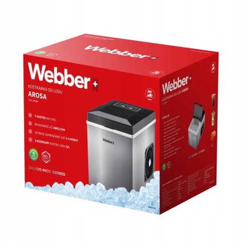 WEBBER Kostkarka do lodu WEBBER domowa maszyna do kostek 10kg 165W ekspresowy lód WEBBER Kostkarka do lodu WEBBER domowa maszyna do kostek 10kg 165W ekspresowy lód
