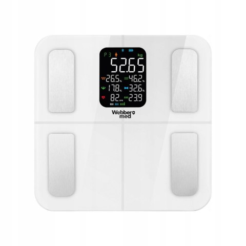 Webber Med Waga Łazienkowa Analityczna 16 Parametrów Apple Health, Google Fit, IF1320B Webber Med Waga Łazienkowa Analityczna 16 Parametrów Apple Health, Google Fit, IF1320B