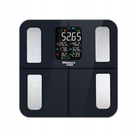 Webber Med Waga Łazienkowa Analityczna 16 Parametrów Apple Health, Google Fit, IF1320C Webber Med Waga Łazienkowa Analityczna 16 Parametrów Apple Health, Google Fit, IF1320C