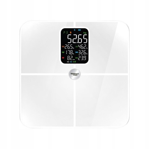 Webber Med Waga Łazienkowa Analityczna 16 Parametrów Apple Health, Google Fit, IF1321B Webber Med Waga Łazienkowa Analityczna 16 Parametrów Apple Health, Google Fit, IF1321B
