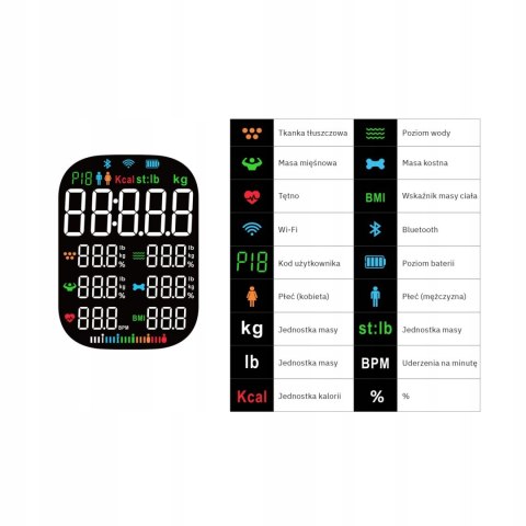 Webber Med Waga Łazienkowa Analityczna 16 Parametrów Apple Health, Google Fit, IF1321C Webber Med Waga Łazienkowa Analityczna 16 Parametrów Apple Health, Google Fit, IF1321C
