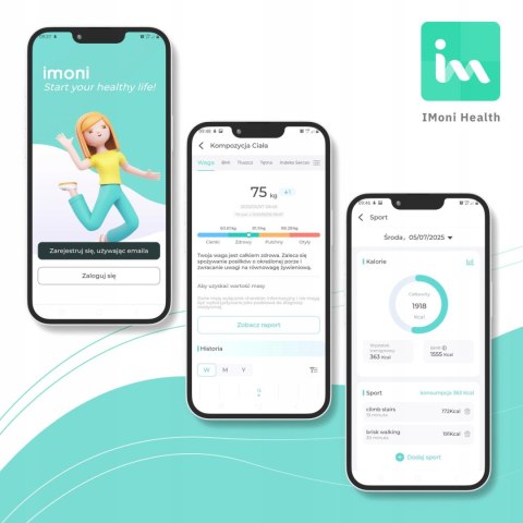 Webber Med Waga Łazienkowa Analityczna 16 Parametrów Apple Health, Google Fit, IF1321C Webber Med Waga Łazienkowa Analityczna 16 Parametrów Apple Health, Google Fit, IF1321C