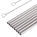 AG371A Metalowe słomki kpl 10 el. silver