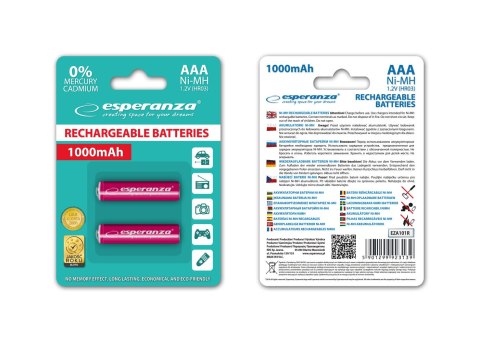 EZA101R Esperanza akumulatorki ni-mh aaa 1000mah 2szt. czerwone EZA101R Esperanza akumulatorki ni-mh aaa 1000mah 2szt. czerwone
