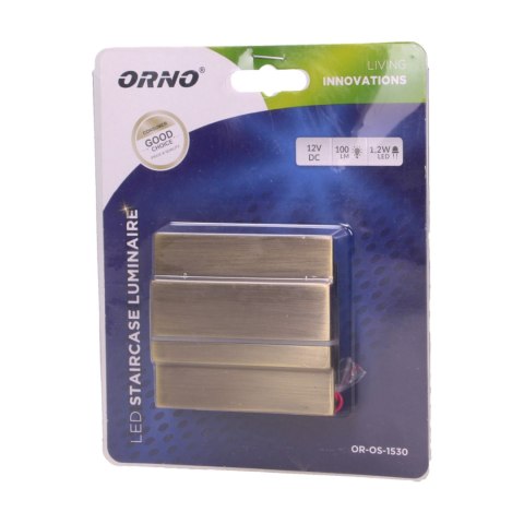 CYGNUS LED 1,2W, oprawa schodowa natynkowa, 12V DC, 100lm, 3000K, mosiądz CYGNUS LED 1,2W, oprawa schodowa natynkowa, 12V DC, 100lm, 3000K, mosiądz