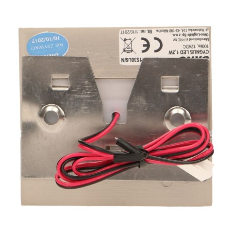 CYGNUS LED 1,2W, oprawa schodowa natynkowa, 12V DC, 100lm, 3000K, satyna CYGNUS LED 1,2W, oprawa schodowa natynkowa, 12V DC, 100lm, 3000K, satyna