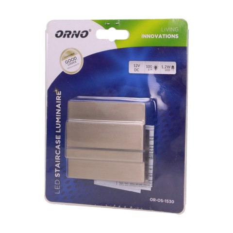 CYGNUS LED 1,2W, oprawa schodowa natynkowa, 12V DC, 100lm, 6000K, satyna CYGNUS LED 1,2W, oprawa schodowa natynkowa, 12V DC, 100lm, 6000K, satyna