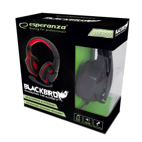 EGH400 Esperanza słuchawki z mikrofonem gaming blackbird EGH400 Esperanza słuchawki z mikrofonem gaming blackbird