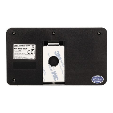 Elektroniczny wizjer do drzwi 4,7" z funkcją nagrywania na kartę Micro SD, czujnikiem ruchu i menu w 9 językach, bateryjny Elektroniczny wizjer do drzwi 4,7" z funkcją nagrywania na kartę Micro SD, czujnikiem ruchu i menu w 9 językach, bateryjny