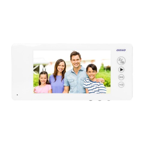 Zestaw wideodomofonowy bezsłuchawkowy, kolor, 7" LCD, pin hole, pamięć, z czytnikiem breloków zbliżeniowych, biały, ARCUS RFID Zestaw wideodomofonowy bezsłuchawkowy, kolor, 7" LCD, pin hole, pamięć, z czytnikiem breloków zbliżeniowych, biały, ARCUS RFID