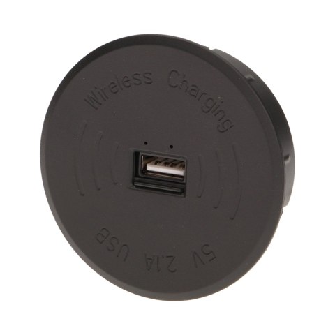 Bezprzewodowa ładowarka indukcyjna z dodatkowym portem USB, czarna Bezprzewodowa ładowarka indukcyjna z dodatkowym portem USB, czarna