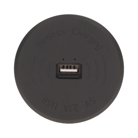 Bezprzewodowa ładowarka indukcyjna z dodatkowym portem USB, czarna Bezprzewodowa ładowarka indukcyjna z dodatkowym portem USB, czarna