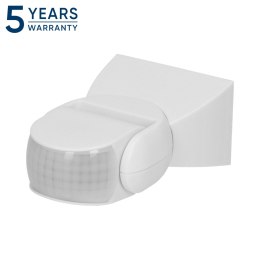 Czujnik ruchu 180st., regulacja pionowa i pozioma, IP65, 1200W, biały