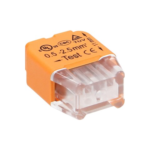 Złączka instalacyjna wciskana 2-przewodowa; na drut 0,75-2,5mm?; IEC 300V/24A; 10 szt. Złączka instalacyjna wciskana 2-przewodowa; na drut 0,75-2,5mm?; IEC 300V/24A; 10 szt.
