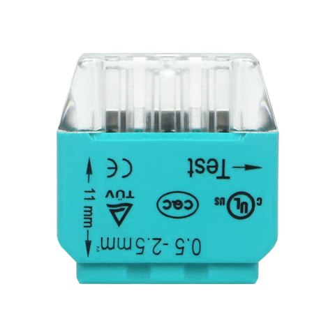 Złączka instalacyjna wciskana 3-przewodowa; na drut 0,75-2,5mm?; IEC 300V/24A; 10 szt. Złączka instalacyjna wciskana 3-przewodowa; na drut 0,75-2,5mm?; IEC 300V/24A; 10 szt.